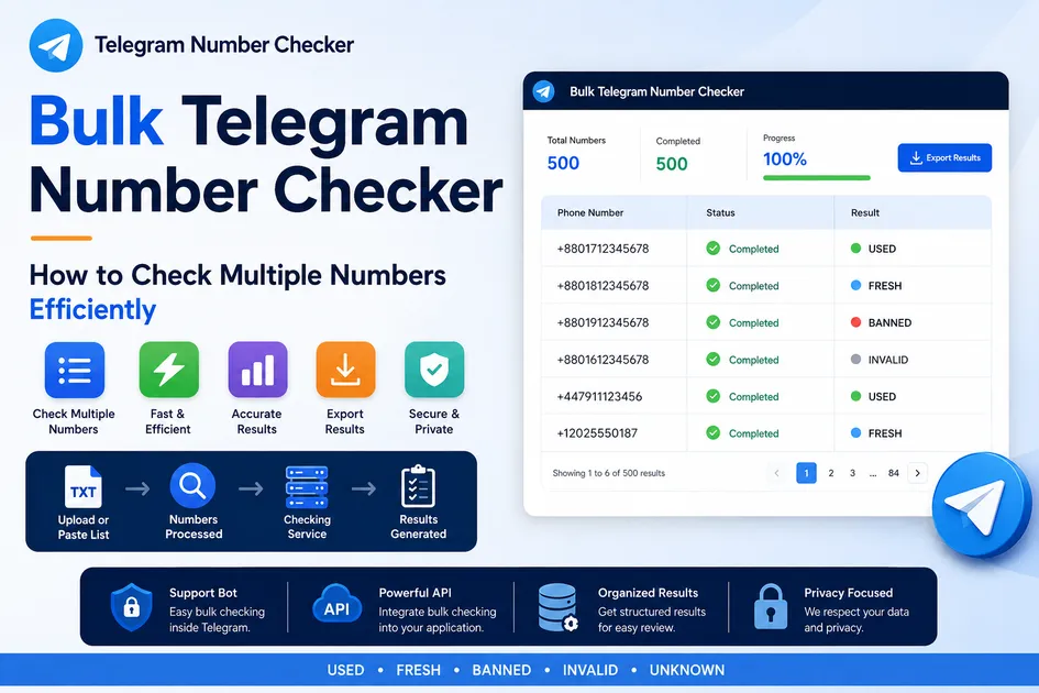 Bulk Telegram Number Checker